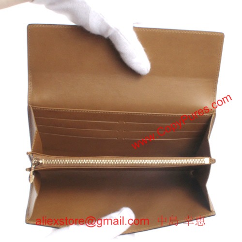 ルイヴィトン モノグラム ヴェルニ ポルトフォイユサラ 長財布 オリーヴ M91766